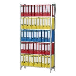 Manuflex Regalsystem 6 Fachböden Stahl 960 x 300 x 2.250 mm Silber Produktbild