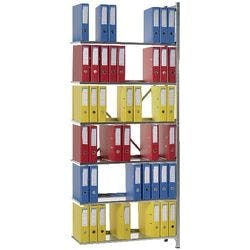 Manuflex Regalsystem 12 Fachböden Stahl 960 x 615 x 2.250 mm Silber Produktbild