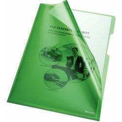 Bene Premium Sichthüllen 205000 DIN A4 Glasklar Grün PVC 150 Mikron 100 Stück Produktbild