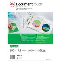 GBC Document Laminierfolien DIN A2 Glänzend 125 Mikron (2 x 125) Transparent 100 Stück Produktbild