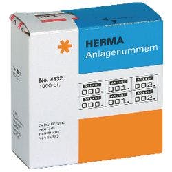 HERMA 4832 Nummernetiketten Selbstklebend Weiß Rot 2000 Etiketten pro Packung Produktbild