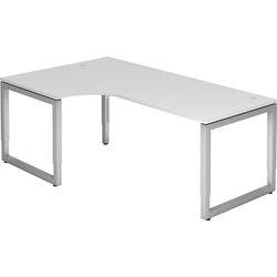 Hammerbacher R Serie Schreibtisch Rechteckig Holz Silber Wangen-Fuß 1.200 x 2.000 x 650-850 mm Produktbild