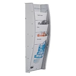 Styro Wandprospekthalter styrodisplay 4 x A4 Hellgrau Produktbild