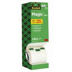 Scotch Magic Klebeband 810 19 mm x 33 m Matt Unsichtbar Vorteilspack 7 Rollen + 1 GRATIS Produktbild