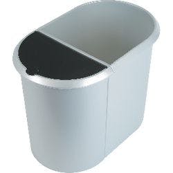 helit Papierkorb Duo System Polyethylen Schwarz, Silber 28 x 28 x 35 cm Produktbild