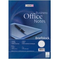 LANDRÉ Office Notizblock DIN A4 Liniert Geleimt Karton Blau Nicht perforiert 50 Blatt Produktbild