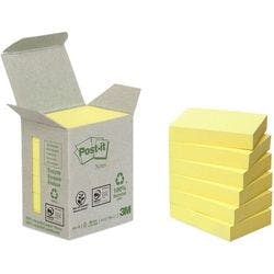 Post-it Recycling Haftnotizen 51 x 38 mm Gelb 6 Stück à 100 Blatt Produktbild