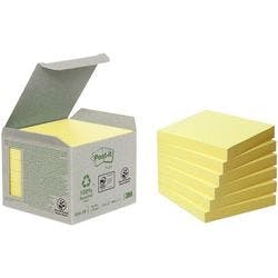 Post-it Recycling Haftnotizen 76 x 76 mm Gelb 6 Stück à 100 Blatt Produktbild Print Hauptbild L