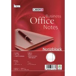 LANDRÉ Office Notizblock DIN A5 Kariert Spiralbindung Karton Rot Nicht perforiert 80 Seiten 40 Blatt Produktbild