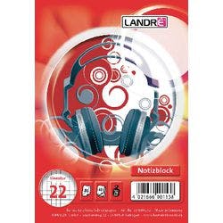 LANDRÉ Notizblock DIN A6 Kariert Spiralbindung Karton Rot Nicht perforiert 80 Seiten 40 Blatt Produktbild