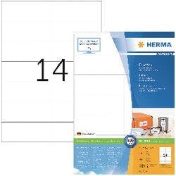 HERMA Universaletiketten 4674 Weiß DIN A4 105 x 42,3 mm 100 Blatt à 14 Etiketten Produktbild