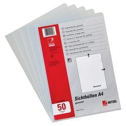 Rexel Sichthüllen DIN A4 Transparent PVC (Polyvinylchlorid) 140 Mikron 50 Stück Produktbild