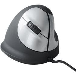 R-Go Tools Kabelgebundene Vertical Ergonomische Optische Maus HE (165-195mm) Für Rechtshänder 1,6 USB-A Kabel Schwarz, Silber Produktbild