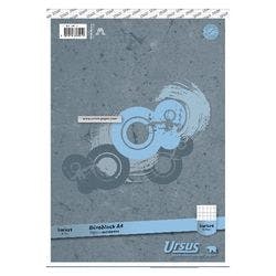 Ursus Style Notizblock DIN A4 Kariert Geheftet Papier Grau Perforiert 100 Seiten Produktbild
