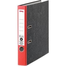 Viking Ordner DIN A4 50 mm Rot, Schwarz 2 Ringe Pappkarton Wolkenmarmor Hochformat Produktbild