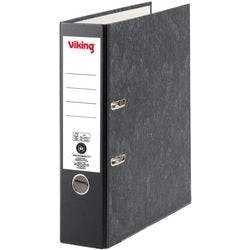 Viking Ordner DIN A4 80 mm Schwarz 2 Ringe Pappkarton Wolkenmarmor Hochformat Produktbild