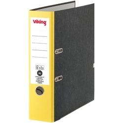 Viking Ordner DIN A4 80 mm Gelb, Schwarz 2 Ringe Pappkarton Wolkenmarmor Hochformat Produktbild