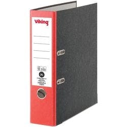 Viking Ordner DIN A4 80 mm Rot, Schwarz 2 Ringe Pappkarton Wolkenmarmor Hochformat Produktbild