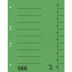 Bene Trend 1 bis 10 Trennblätter DIN A4 Grün 10-teilig Pappkarton 6 Löcher 50 Stück Produktbild