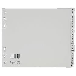 Bene A - Z Kunststoffregister DIN A4 Grau Grau 24-teilig PVC-freies PP (Polypropylen) 6 Löcher Produktbild