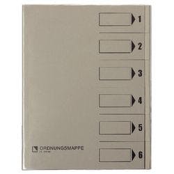 Bene Ordnungsmappe DIN A4 Grau Hartpappe (RC) 6-teilig 24,4 x 31,2 cm Produktbild