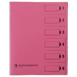 Bene Ordnungsmappe DIN A4 Rosa Hartpappe (RC) 6-teilig 24,4 x 31,2 cm Produktbild