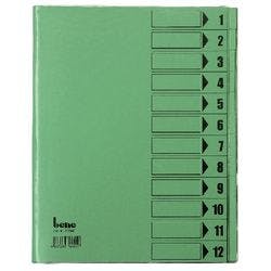 Bene Ordnungsmappe DIN A4 Grün Hartpappe (RC) 12-teilig 24,4 x 31,2 cm Produktbild
