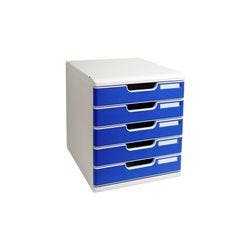 Exacompta Modulo Hängeregistraturschrank PS (Polystyrol) Blau, Grau 5 Schübe 28,8 x 35 x 32 cm Produktbild