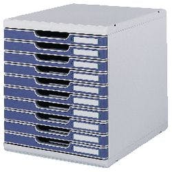 Exacompta Modulo Schubladenbox PES (Polyester) Blau, Grau 10 Schübe 28,8 x 35 x 32 cm Produktbild