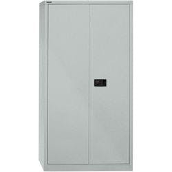 Bisley Universal Flügeltürenschrank Stahl 3 Fachböden abschließbar 914 x 400 x 1.806 mm Silber Produktbild