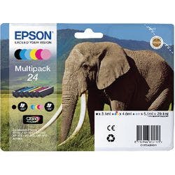 Epson 24 Original Tintenpatrone C13T24284011 Schwarz, Cyan, Hellcyan, Hellmagenta, Magenta, Gelb Multipack 6 Stück Produktbild