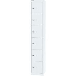 Bisley Metall Schließfach 6 Türen 1 abteile Schlüssel 305 x 457 x 1.802 mm Verkehrsweiß Produktbild Print Hauptbild L
