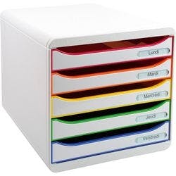 Exacompta Big Box Plus Classic Schubladenbox PS (Polystyrol) Mehrfarbig 5 Schübe 27,8 x 34,7 x 27,1 cm Produktbild