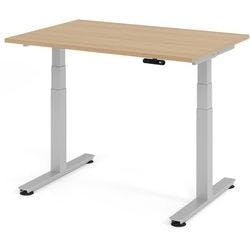 Hammerbacher Sitz-Stehschreibtisch XDSM Eiche, Silber 1.200 x 800 x 800 mm Produktbild Print Hauptbild L