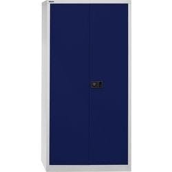 Bisley Universal Flügeltürenschrank Stahl 4 Fachböden abschließbar 914 x 400 x 1.950 mm Blau, Hellgrau Produktbild