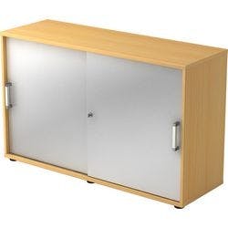 Hammerbacher Schiebetürenschrank Spanplatte 1 Fachboden abschließbar 1.200 x 400 x 748 mm Buche Braun, Silber Produktbild
