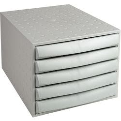 Exacompta Fantasy Works Schubladenbox PP (Polypropylen), PS (Polystyrol) Grau 5 Schübe 28,4 x 38,7 x 21,8 cm Produktbild
