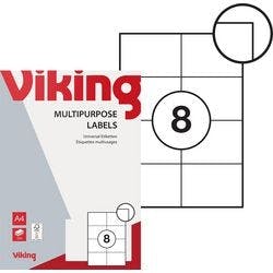 Viking Universaletiketten 3225330 Selbsthaftend Spezial Weiß 105 x 74 mm 100 Blatt à 8 Etiketten Produktbild