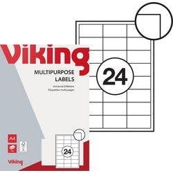 Viking 61330 Universaletiketten selbstklebend 64,6 x 33,8 mm Weiß 2400 Etiketten 100 Blatt mit 24 Etiketten Produktbild